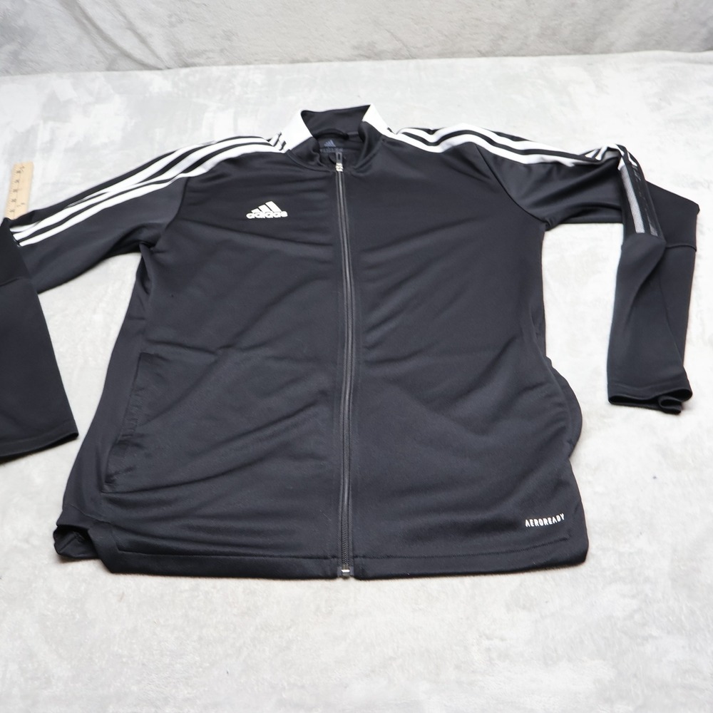 Adidas Tiro 21 Track Jacket Mens Large Black Light Primegreen Training Aeroready